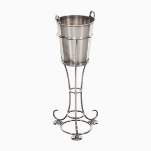 20th Century English Art Deco Ice Bucket on Stand, 1930, Set of 2