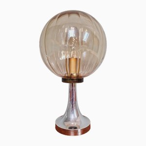 Space Age Tischlampe aus Braunglas, 1970er