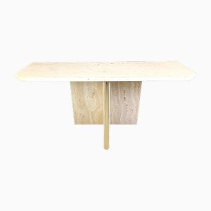 Vintage Travertine Console Table, 1970s