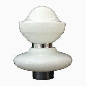 Vintage Space Age Opaline Glass Table LampbBy Sergio Mazza, 1968