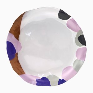 Large Vintage Earthenware Decorative Plate attributed to Pino Castagna, Italy, 1980s