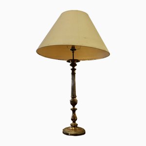 Tall French Silver-Plated Candlestick Table Lamp, 1890s