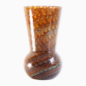 Jarrón pavo real de cristal de Murano de Gino Cenedese para Cenedese, 1965