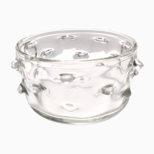 Vase Vintage en Verre de Murano Transparent attribué à Ercole Barovier, 1940s