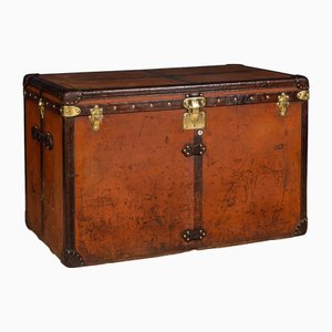 Antike Malle Haute Truhe aus dem 20. Jh. aus orangefarbenem Vuittonite Canvas von Louis Vuitton, Frankreich, 1900er