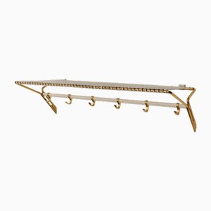 Mid-Century Wall Coat Rack in Perforated Metal, 1950s