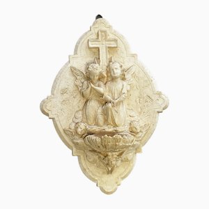 Vaso da benedizione ad altorilievo in spuma di mare, fine XIX secolo