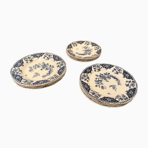 Service de Vaisselle Bleu de Delft de Gien, France, Set de 12