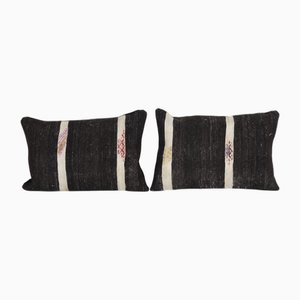 Anatolian Kilim Striped Pillow Cases, 2010s, Set of 2