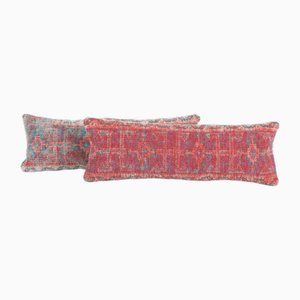 Vintage Muted Rug Bedding Pillow Covers, 2010s, Set of 2