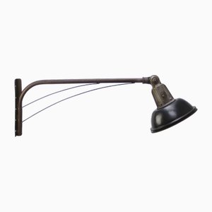 Art Deco French Black Enamel Iron Street Wall Lights by EDR, France