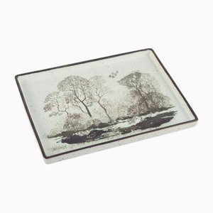 Ceramic Tray with Landscape Motif by Nils Thorsson for Royal Copenhagen, 1970s