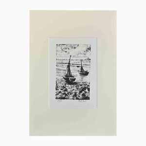 Paul Petit, Boats, Lithograph, Mid 20th Century