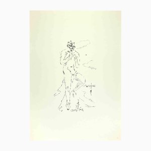 Filippo De Pisis, Posing Man, Lithograph, 1960s