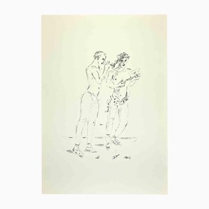 Filippo De Pisis, Players, Lithograph, 1960s