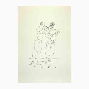 Filippo De Pisis, Spieler, Lithographie, 1960er