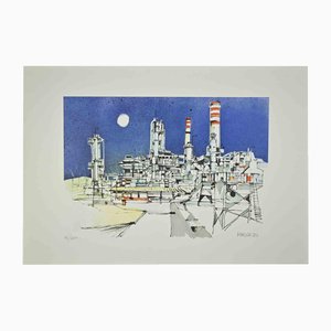 Giuseppe Megna, The Factory, Lithograph, 1980