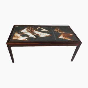 Tiled Rosewood Coffee Table by Ole Bjorn Krüger, Restored, 1960s