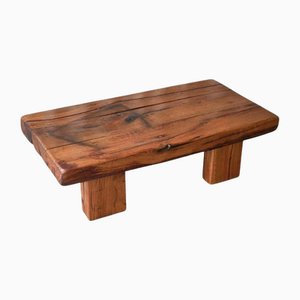 Tavolino da caffè brutalista in quercia, Europa, anni '70, '60