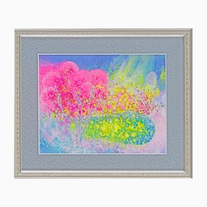 Minako Asakura, Sunny Moment, 2024, Acrylic & Watercolor on Paper, Framed