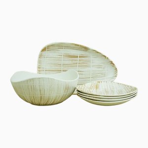 Mid-Century Abstract Serving Set from Niderviller, 1960s, Set of 6
