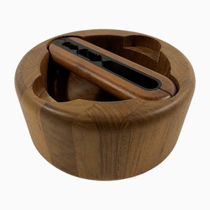 Teak Nutcracker and Bowl by Flemming Digsmed for Nissen Denmark, 1960s, Set of 2