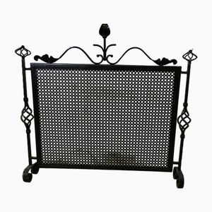 Large Gothic Wrought Iron Fire Screen, 1890s