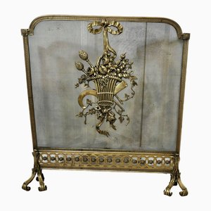French Rococo Free-Standing Fire Guard in Brass