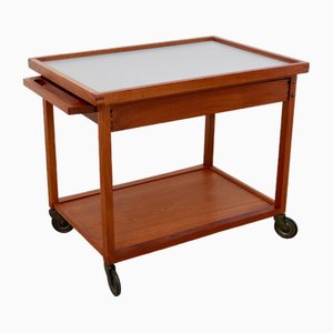 Dänischer Servierwagen aus Teak mit wendbarem Tablett, 1960er