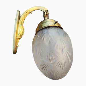 Art Nouveau Brass Wall Lamp, 1890s