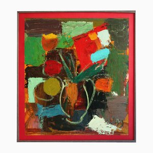 Aleksandr Rodin, Flowers of Life, Bilateral, Oil on Cardboard, 1980s