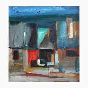 Aleksandrs Rodin, Courtyard, 1978, Huile sur Carton