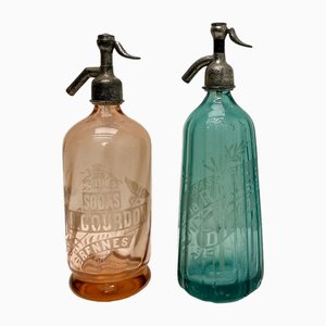 Französische Art Deco Soda Siphons, 1920er, 2er Set