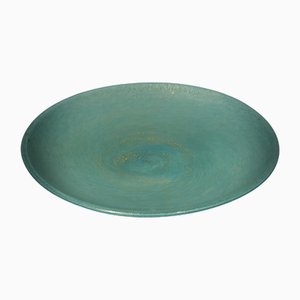Piatto rotondo in vetro di Murano azzurro di Barovier & Toso, anni '80