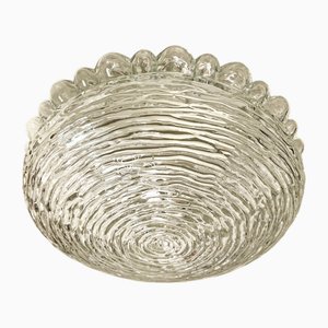 Mid-Century Ice Glass Flush Mount in the style of Helena Tynell, 1960s