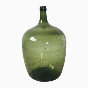 Großer Vintage Weinballon aus Grünem Glas, Italien, 1950er