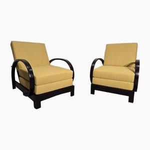 Fauteuils Art Déco attribués à Jindrich Halabala, Set de 2