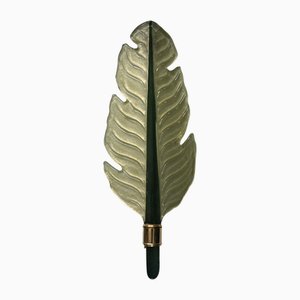 Grüne Wandleuchte aus Muranoglas & Messing, 1980er