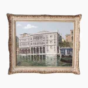 Venice Ca D'Oro, 1952, Oil on Panel, Framed