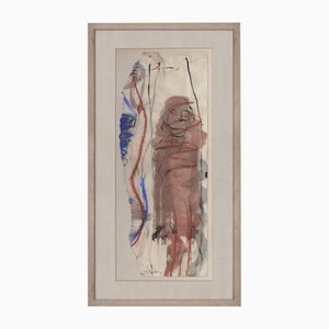 Nan Frankel, Sin título (Figura rosa), Dibujo en técnica mixta, 1990