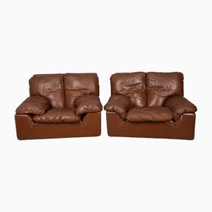 Poltrone Vintage Mod. Bonheur di Ammannati & Calves per Brunati, anni '70, set di 2