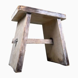 Vintage Showa Wooden Step Stool, Fumidai, Japan, 1960s