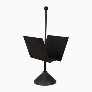 Porte-Revues Vintage en Métal Noir de Porada, 1980s