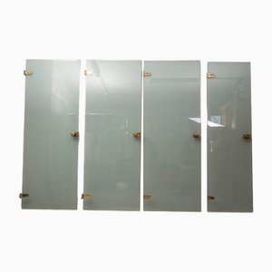 Vintage Doors in Glass and Brass from from Fontana Arte, Set of 4