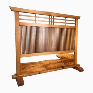 Vintage Japanese Wooden Screen Room Divider, Tategu Fittings, 1960s