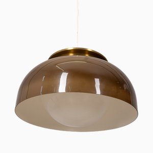Vintage Pendant Light in Brown Plastic by Luigi Massoni for Harwey Guzzini, 1970s