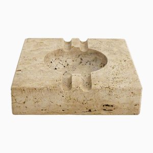Italian Square Travertine Ashtray by Fratelli Mannelli, 1970s