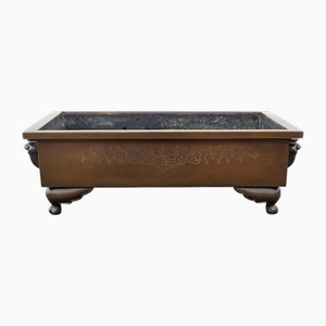 Large Oriental Japanese Bronze Bowl Planter Suiban Ikebana, 1930s