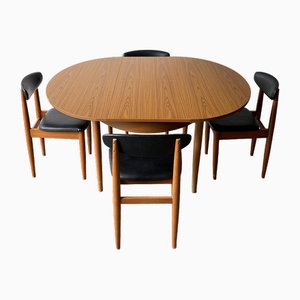 Mid-Century Dining Table & Dining Chairs by Schreiber Furniture, 1960s, Set of 6