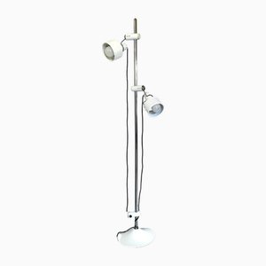 Design Floor Lamp in White Metal and Steel by Elio Martinelli for Martinelli Luce, Italy, 1970s